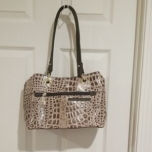 Tan Exotic Textured Shoulder Bag